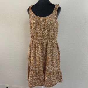 Banana Republic Gold Ruffle Fit and Flare Sundress. Size L.